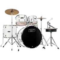 Mapex TND5254TCFH Ударная установка из 5-ти барабанов "Tornado series": BD2216, TT1209, TT1310, FT1616, SD1455, C200, H200, S200, стул, тарелки 14" hi-hat, 16" crash, педаль, палочки, цвет White Thin Grain