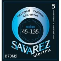 Savarez b70m5  hexagonal explosion medium струны для 5-струнной бас-гитары 45-135