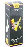 Tenor saxophone reeds Vandoren V16 SR7225 - V16 unfiled tenor saxophone reed with medium-thick heart with strength 2.5. Price per pack of 5 pieces