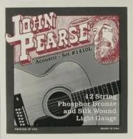 John Pearse 1410 струны для 12 струнной акустической гитары 10.10.14.14.10.23.12.29.18.39.27.49, шёлк/фосфор/бронз
