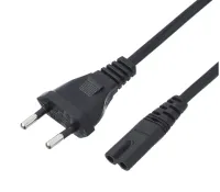 00-00025227 Кабель питания евровилка-C7 (2-pin) 1.8м ПВХ 0.75мм, черный, GoPower