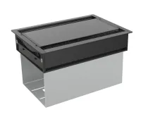 ABL 2U400MIN- Короб для установки двух розеточных станций серии Link под стол с лючком длиной 247 мм, черный