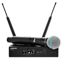 SHURE QLXD24E/B58 G51 цифровая радиосистема с ручным микрофоном Beta 58, динамическим суперкардиоидным, 470-534 МГц. Черный