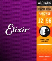 Струны для акустической гитары Elixir Nanoweb 16077 Light-Medium (6 шт)