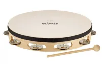 MEINL NINO25 Тамбурин деревянный, ручной, никелированные бубенцы, 8 пар, мембрана: синтетическая