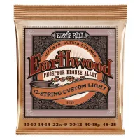 ERNIE BALL 2152 Earthwood Phosphor Bronze Custom Light 10-46 - Струны для 12 струнной акустической гитары