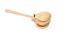 Castanets Talwar TP-ECW4 - White wood 62 mm diameter castanets on the handle