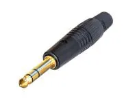 Neutrik NP3C-B кабельный разъем Jack 6.3мм TRS (стерео) штекер, черненый корпус, золоченые контакты