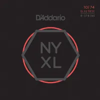 NYXL1074 NYXL Комплект струн для 8-струнной электрогитары, LTop/HBottom, 10-74, D'Addario