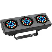SILVER STAR YG-LED301 ARC-PAD  (15') Светодиодный 3-х секционный архитектурный прожектор, управление DMX-512  - 12 каналов, авторежим, стоб, димер,   RGB смешение цветов, 18 RED + 18 GREEN + 18 BLUE  х 1 W LED диодов, угол раскрытия луча 15 гр., освещенно