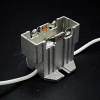 lampholder GY16 parts 2, ламподержатель керамический с оснасткой, 2 провода х 30 см -