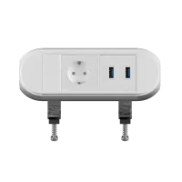 ABL 2A0WF1F3- Настольная розеточная станция серии Chroma с 1 розеткой и 2xUSB-A, белая (2A010116)