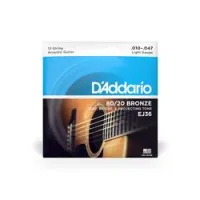 D`addario ej-36  струны для двенадцатиструнной гитары бронза 80/20, light 10-47