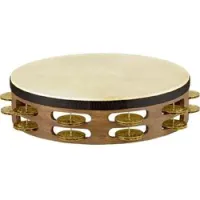 Meinl tah2v-wb  тамбурин деревянный 10" vintage, двухрядный, джинглы из кован меди, кожан мембрана
