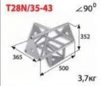 ИМЛАЙТ T28N/35-43 Стыковочный узел для 4-х ферм под 90 градусов, d28х2 \ d16х2мм.