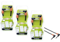 BESPECO SLPP015x3 Инструментальный патч-кабель, серии "SILOS", JACK-M 90°-JACK-M 90°, 0.15м (3 шт.)