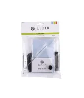 Jupiter JCM-CLK1 Набор для ухода за кларнетом включает в себя: полировальную салфетку, шелковую салфетку для корпуса, ершик для корпуса, ершик для мундштука, смазку для пробки, футляр /держатель для трости, резиновую накладку на упор большого пальца, бума