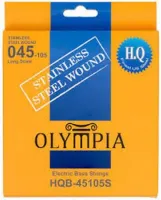 Olympia HQB 45105S Stainless Steel Wound High Quality струны для 4-х струнных бас гитар, натяжение Medium, калибры струн .045w, .065w, .085w, .105w, американская сталь, мензура LONG