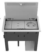 Kramer T-IN2-REC2(W), Модуль на 2 вставки, прямоугольный, с крышкой, цвет белый