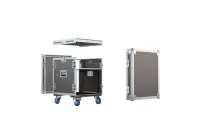 ИМЛАЙТ RCC9-480-K10U-8U Рэковый кейс 8U с верхней консолью 10U, глубина 480мм, DIN рейка с 2-х сторон, ламинированная фанера 9мм, с колесами d100мм, 2-а колеса с тормозом