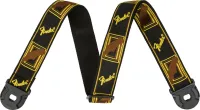 FENDER Quick Grip Locking End Strap, Black/Yellow and Brown Monogram, 2"