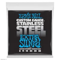 Ernie Ball 2249 струны для эл.гитары Stainless Steel Extra Slinky (8-11-14-22w-30-38)