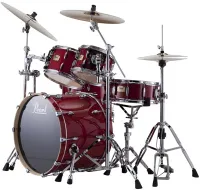 Drum set Pearl Session Studio Classic SSC904XUP/C110 - Комплект барабанов в составе: большой барабан 20x16, томы 10x7 и 12x8, напольный том 14x14. Корпуса толщиной 7.5 мм из шести слоев капура и березы. Цвет #110 Красная секвойя