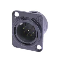 Neutrik NC7MD-L-B-1 панельный разъем XLR male черненый корпус, золоченые контакты 7 контакта