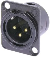 Neutrik NC3MDM3LBAG-1 панельный разъем XLR male, крепежные отверстия резьба М3,черненый корпус