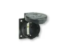 PCE Розетка встр 16A/250V/2P+E/IP54 50x50 подкл. сбоку с доп. контуром герм. черная 1050-0ssw