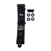 Blacksmith nscbs-001  ремень для гитар, нейлон, черный, силиконовые стреплоки, кожаные концы