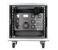 RCF RPOWER RACK PR-63 Блок распределения питания. Вход 3-фазы 63А, выходы: 4 х LKS19, 3 фазы 32А, 6 х Powercon. В туровом кейсе.