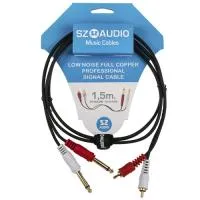 SZ-Audio 2 RCA - 2X 6,3 1.5m - Аудиокабели
