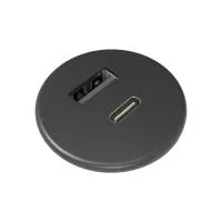 FORMING FUNCTION 9353003209- Встраиваемая зарядная станция серии Powerdot с 1xUSB-A, 1xUSB-C, черная