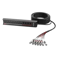 ROXTONE SFBN0800L15 Кабель многожильный со сценической коробкой,  с разъемами Roxtone+Neutrik, 8 входов, 0 выходов, цвет: Матовый черный, 15м, вес: кг., 1 шт в коробке: ??х??х??см