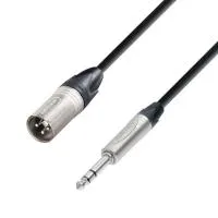 Adam hall k5 bmv 0500 - кабель микрофонный, neutrik xlr (m) - trs (jack) stereo 6.3 mm, 0.22 мм2, 5 м