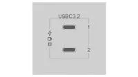 Kramer MD-2C/2CM(W), Пассивная вставка с двумя разъемами USB тип C, розетка, цвет белый