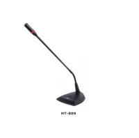 Ht-809. микрофон на гусиной шее htdz, канденсаторный, гиперкардиоида, 45 см, настольная база, кнопка mute, цвет черный