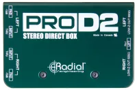 RADIAL ProD2 - двухканальный дибокс, вход 2x 1/4"TRS, сквозной 2x 1/4" TRS, выход 2 x XLR