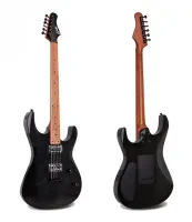 S-G37-TBK электрогитара 6 струн, огненный клён, гриф: печёный клён, HH (alnico V), цвет прозрачный черный, Luxars