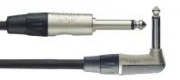 FORCE FGC-20/3L - Шнур гитарный Jack1/4"(M)-Jack1/4"(M) (3мх6мм), металлические угловые разъемы, цвет - черный