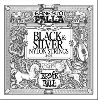 ERNIE BALL 2406 Ernesto Palla Black and Silver Nylon Classical Guitar Strings