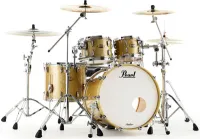 Drum set Pearl Masters Maple Reserve MRV924XEP/C347 - Комплект барабанов в составе: большой барабан 22x18, томы 10x7 и 12x8, напольный том 16x14. Корпуса из четырехслойного клена с четырехслойными усиливающими ободами. Цвет #347 Золотые искры Бомбея