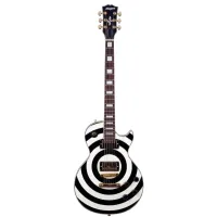 MAGNA BES 4216 / ZAS-электрогитара типа LES PAUL STANDARD , корпус - махагон , гриф - махагон , вклеенный , накладка - палисандр ,22 лада , H - H , WILKINSON MWCHB, струны D'ADDARIO.Оформление - чёрные и белые окружности.