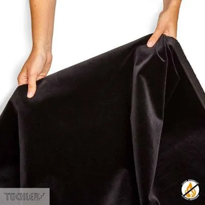 TUCHLER СЦЕНИЧЕСКИЙ БАРХАТ MIDNIGHT Чёрный, Ширина 150см