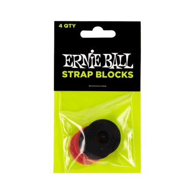 Ernie Ball 4603 резиновые фиксаторы ремня (стреплоки) 4 шт. (два красных и два чёрных)