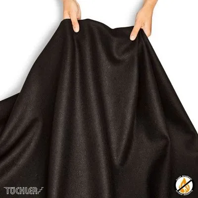 TUCHLER WOLLSERGE EN 820 Чёрный, Ширина 150см