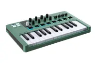 MIDI клавиатура [231506] Arturia [MiniLAB 3 Mint Edition] 25 клавиш, 8 энкодеров, 8 RGB пэдов, 8 фейдеров, дисплей, сенсорные регуляторы Pitch/Modulation, MIDI-выход, 1/4" Jack вход педали, режим Chord, арпеджиатор, USB-C