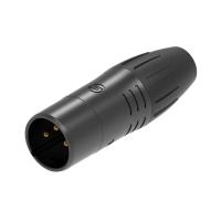 Seetronic SCWM3-B Разъем Сannon (XLR), кабельный, IP65, папа 3-х контактный, корпус: цинковый сплав, контакты: позолоченная медь,  цвет: черный,