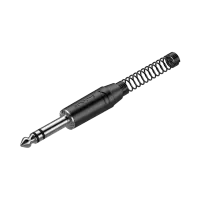 ROXTONE RJ3PP-BN Разъем  jack  1/4" стерео с пружиной, размер 118,4*14мм, диаметр кабеля с пружиной 7мм, без пружины: 8,5mm, Цвет: Цвет: черный, поставляется в индивидуальном блистере, по 20 блистеров в коробке, по 20 коробок в упаковке. всего 400штук в у